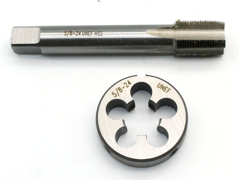 TEMO 1/2 inch-28 UNEF Tap and Die Set High Speed Steel 1/2 inch x 28 Right Hand Thread Tap and Round Die - Image 1